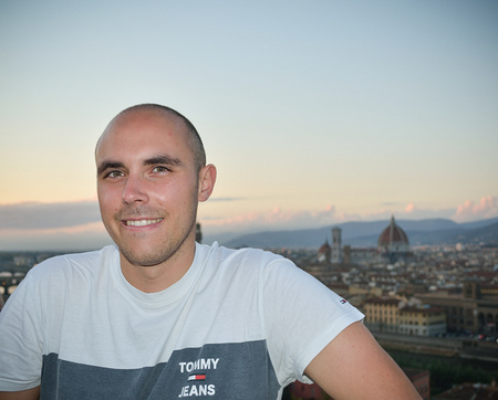 Student Michele Ravizza am 22. Oktober 2021 in Florenz (Italien).